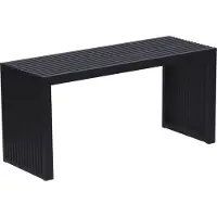 Relaxdays Zitbank, bamboe, moderne keukenbank, omkleedbank voor hal, badkamer, slaapkamer, afmetingen BxHxD 43x90x33 cm, schoenenbank, zwart