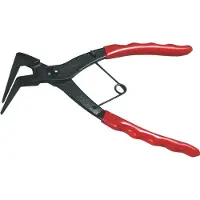SW-Stahl 41420L Remklauw borgringtang 180 mm I Gebogen borgringtang I Tang voor borgringen op remklauwen en versnellingsbakken I Borgveertang met dompelcoating
