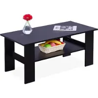 Relaxdays salontafel met onderkast, zwart