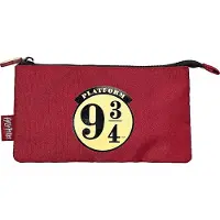 Harry Potter , Etui met 3 Vakken Motief Platform 9¾ Hogwarts Express, Bordeaux