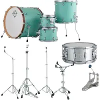 Dixon Cornerstone Hybrid 22 Drum Kit w/Hardware & Steel Snare Satin Neo-Mint