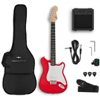 Gear4Music VISIONSTRING Elektrisch Gitaarpakket Rood