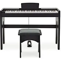 Gear4Music Keynote Junior Digital Piano & Stool Matte Black