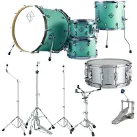 Dixon Cornerstone Hybrid 20 Drum Kit w/Hardware & Steel Snare Satin Neo-Mint