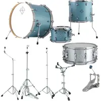 Dixon Cornerstone Hybrid 22 Drum Kit w/Hardware & Steel Snare Satin Quetzal Blue