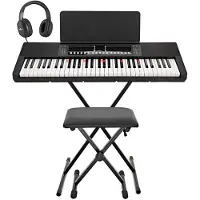 Gear4Music K1+ 61-toets Keyboard met Toetsverlichting en Bluetooth van Compleet Pakket