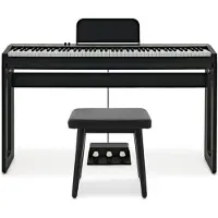 Gear4Music Keynote Compact Digital Upright Piano with Bluetooth Stool Pack