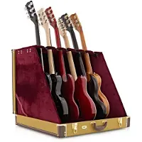 Gear4Music Rack Koffer van voor 6 Gitaren Tweed