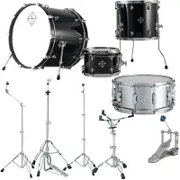Dixon Cornerstone Hybrid 22 Drum Kit w/Hardware & Steel Snare Piano Black Gloss