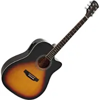 Gear4Music Dreadnought Cutaway Electro Acoustic Guitar Sunburst