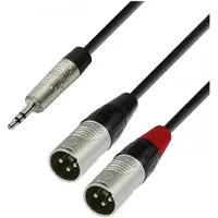 Adam hall 4 STAR Rean 3.5mm TRS Mini Jack to Twin XLR (M) Splitter Cable 3m