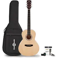 Gear4Music Parlour Linkshandige Akoestische Gitaar & Accessoireset van Natuurlijk