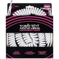 Ernie Ball 6045 30ft Straight-Angle Coiled Instrument Cable White