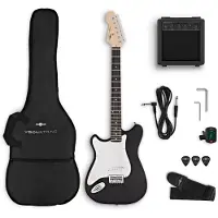 Gear4Music VISIONSTRING Elektrisch Gitaarpakket (LH) Zwart