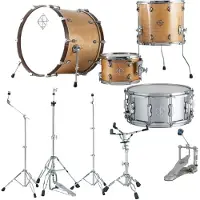 Dixon Cornerstone Hybrid 22 Drum Kit w/Hardware & Steel Snare Natural Maple Gloss