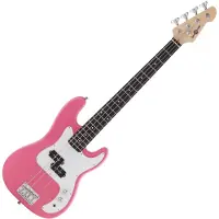 Gear4Music 3/4 LA Bass Guitar by Pink