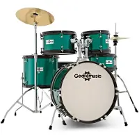 Gear4Music 5-Delig Kinderdrumstel van Groen