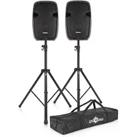 SubZero 500W 12" PA-luidsprekersysteem met Digitale Mediaspeler & Statieven