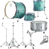 Dixon Cornerstone Hybrid 22 Drum Kit w/Hardware & Steel Snare Satin Neo-Mint