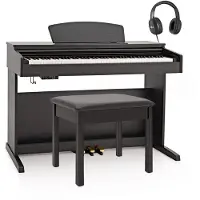 Gear4Music DP-10X Digital Piano by Stool Pack Matte Black