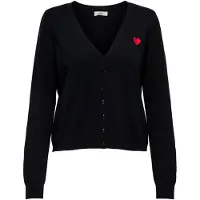 JDY Gebreid vest 'JDYKate' rood / zwart