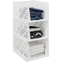 Relaxdays Stoffen kasten, 3x garderobe organizer