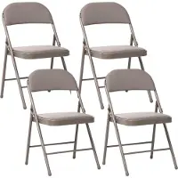 Beliani SHASTA - Klapstoel set van 4 - Taupe - Metaal