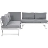 Beliani COCCORINO - Tuinkussen set van 7 - Donkergrijs - Polyester