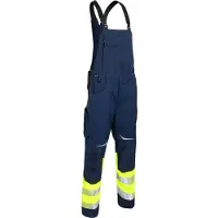 Kübler PSA REFLECTIQ 32088340 Hi Vis Reflecterend Amerikaanse Overall HEREN Overall Werkkleding Geel Blauw - Met Kniezak