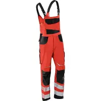 Kübler REFLECTIQ 32078341 Hi Vis Reflecterend Amerikaanse Overall HEREN Overall Werkkleding Rood Zwart - Met Kniezak