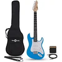Gear4Music 3/4 LA Elektrische Gitaar Blauw Mini Versterkerpakket