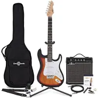 Gear4Music LA Elektrische Gitaar Sunburst + 15W Versterker & Accessoirepakket