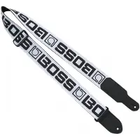 BOSS BSM-20-BW Monogram Guitar Strap White Logo on Black