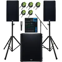 QSC K12.2 12 Active PA Speaker Bundle with Stands and Cables