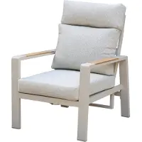 AVH-Collectie Ripasso verstelbare lounge tuinstoel latte zand aluminium teak