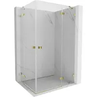 Mexen Lunar Duo doucherak dubbel draaibaar rechts 105 x 70 cm, transparant, goud - 834-105P-070L-50-00