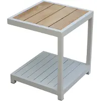 AVH-Collectie Ripasso bijzettafel aluminium latte zand teakblad