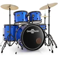 Gear4Music BDK-1+ Full Size Starter Drum Kit by Blue