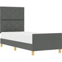 vidaXL Bedframe met hoofdeinde Donkergrijs 80 x 200 cm Stof