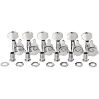 Gear4Music Guitarworks Locking Machine Heads 6-In-Line Chrome