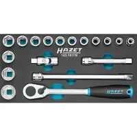 Hazet Dopsleutelset 163-191/18 · 1/2 inch (12,5 mm) vierkant hol · Buiten-zeskant-tractieprofiel · 18-delig · 10 – 27