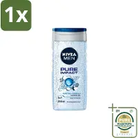 Nivea 1 x Men – Douchegel – Pure Impact – 250 ml- Douchegel - Zuiverende Douchegel - Reinigende Douchegel - Zweet Verwijderen - Vuil Verwijderen