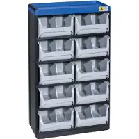 Allit 464630 Opbergkast voor kleine onderdelen VarioPlus Pro 53/20 Stapelbaar (b x h x d) 300 x 525 x 165 mm Zwart, Grijs, Blauw 1 stuk(s)