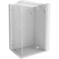 Mexen Lunar T draaibare doucheruimte rechts 75 x 120 , transparant, geborsteld nikkel - 834T-075-120-97-00-P