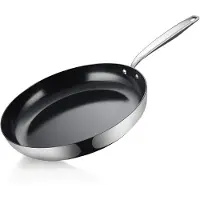 BE Living RVS Koekenpan - Ø 28 cm - Keramisch - Inductie Pan - PFAS Vrij Anti Aanbak - Bakpan - Essential Series