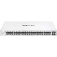 TP-LINK Festa FS352GP V1 - Switch - Smart - 52 x 10/100/1000Base-T + 4 x 1 Gigabit SFP - voor montage in een rack - PoE+ (384 W) - compatibel met TL-SM311LM, TL-SM311LS, TL-SM321A, TL-SM321B