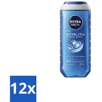 Nivea Men – Douchegel – Vitality 3-in-1 – 250 ml - Voordeelverpakking - 12 stuks