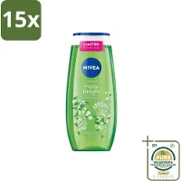 Nivea 15 x – Douchegel – Fruity Delight – 250 ml - Grootverpakking - Douchegel - Fruitige Geur - Huidverzorging - Milde Reiniging - Verfrissend