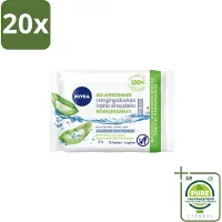 Nivea 20 x – Reinigingsdoekjes – Bio Aloe Vera – 25 Doekjes - Grootverpakking - Reinigingsdoekjes - Gezichtsreiniging - Make-up Verwijderen - Oogmake-up Verwijderen - Aloë Vera