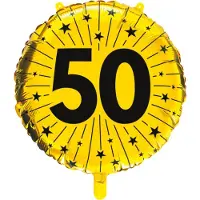 We Fiesta 6x Folieballon goud 50 jaar jubilium - Signature Years - Verjaardag Feestje Versiering Feestdecoratie Decoratie Ballon Folie